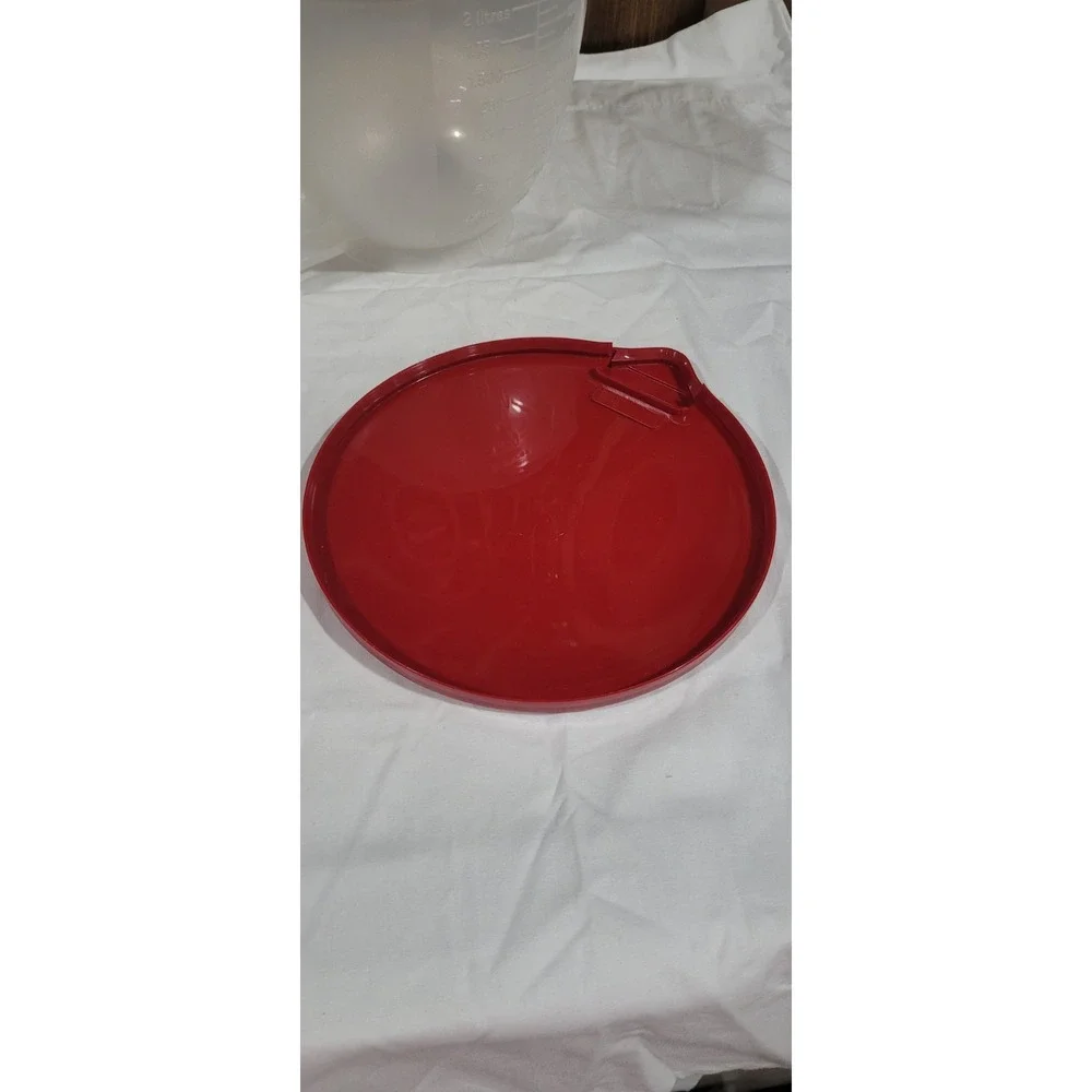 COMPLETE! 1977 Mix-N-Store TUPPERWARE Red Top MEASURING 8 CUP+LID+SPOUT 500